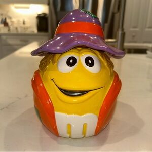 2004 M&M's Brand Yellow Scarecrow Character Orange Candy Dish